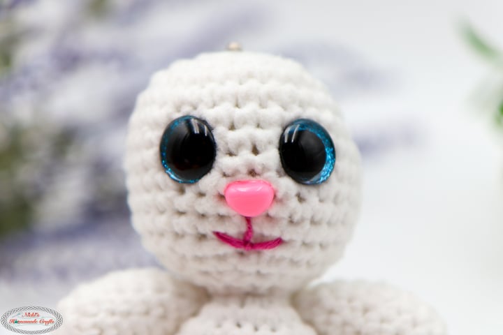 Face of the Bunny of the the Crochet Reversible Fruit Bunny Amigurumi Plush with Zipper Pattern