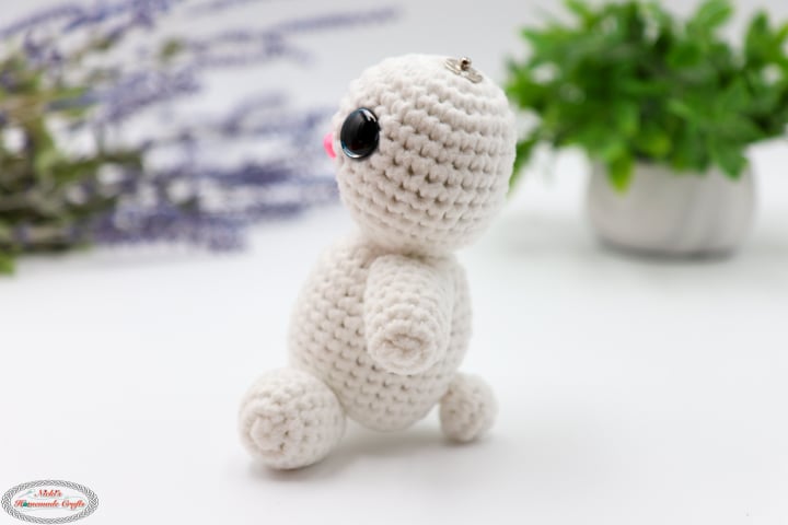 Side view of the Bunny of the the Crochet Reversible Fruit Bunny Amigurumi Plush with Zipper Pattern