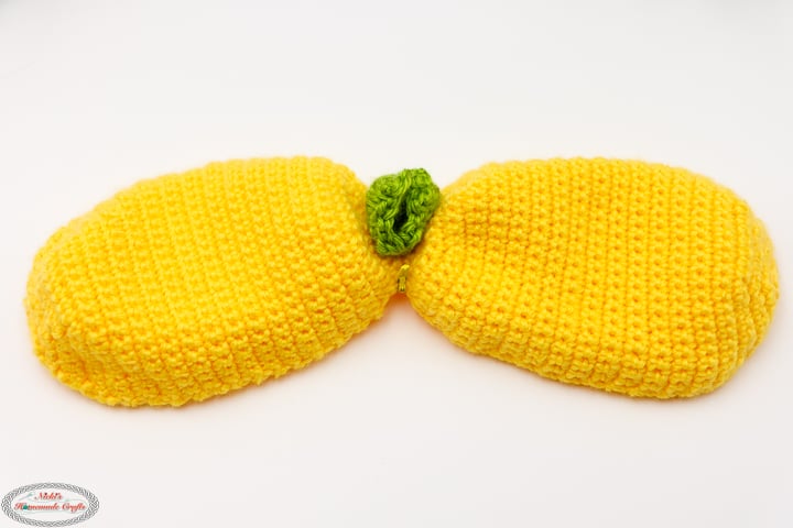 Lemon Shell of the Crochet Reversible Fruit Bunny Amigurumi Plush with Zipper Pattern