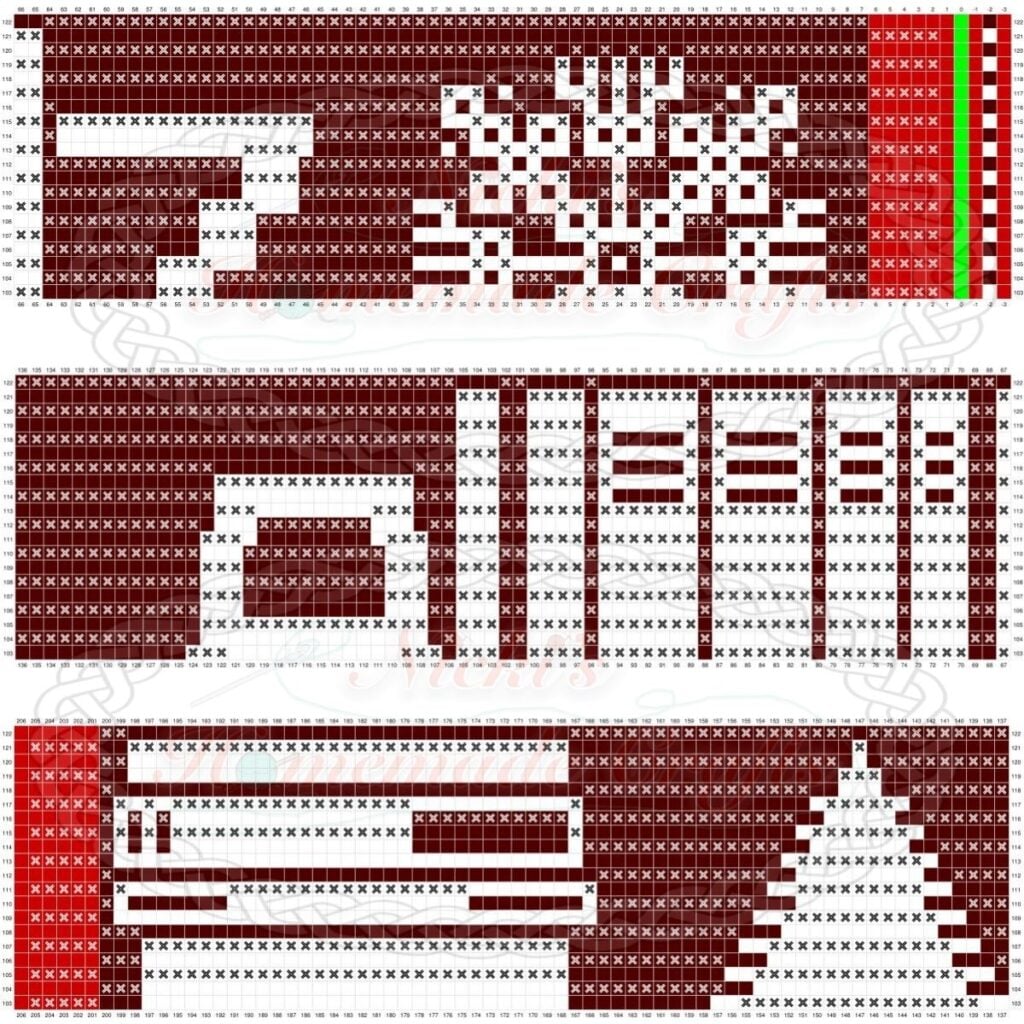 Christmas Bookshelf Blanket Mosaic Crochet Pattern Graph - Part 6