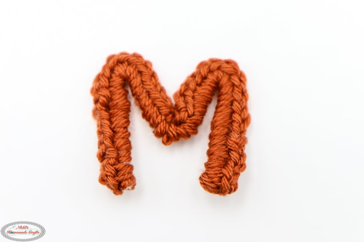 Letter M of Welcome for the Crochet Highland Cow Welcome Sign Pattern