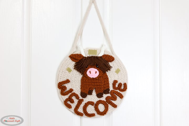 Crochet Highland Cow Welcome Sign Pattern