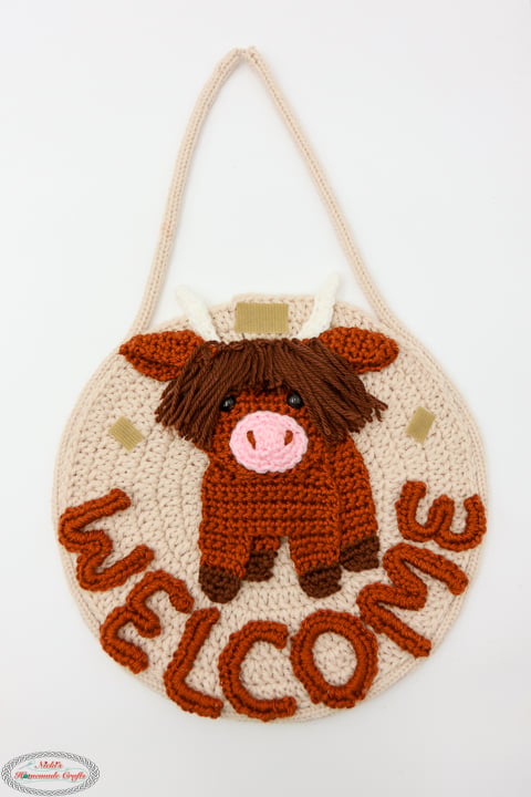 Crochet Highland Cow Welcome Sign Pattern
