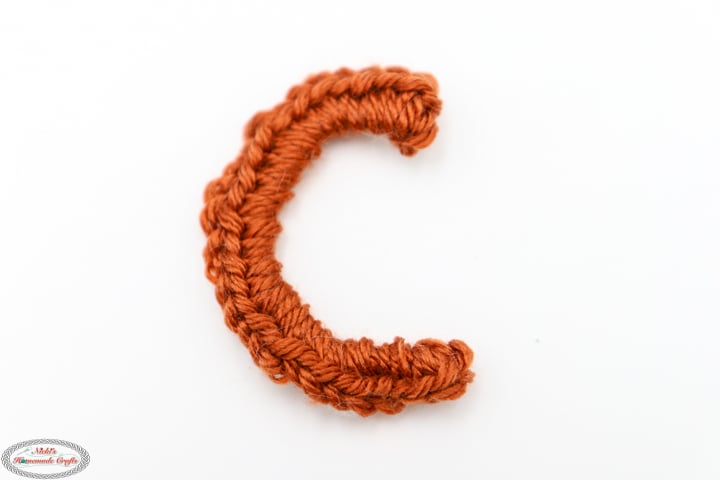 Letter C of Welcome for the Crochet Highland Cow Welcome Sign Pattern