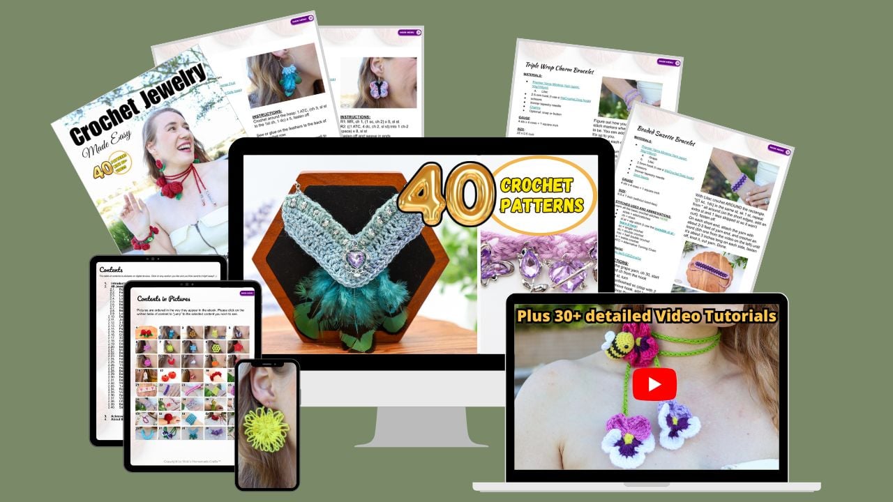 Crochet Jewelry Patterns Devices Green background