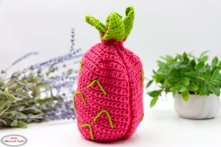 Dragonfruit Leaves - Crochet Reversible Fruit Bunny Amigurumi Plush with Zipper Pattern