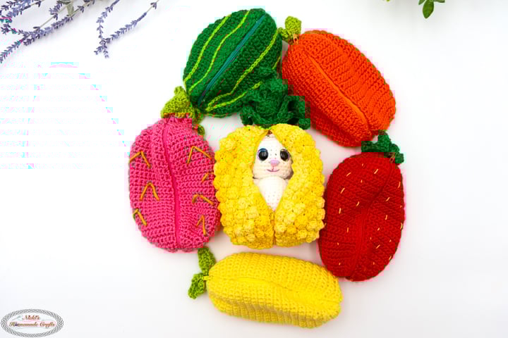 Crochet Reversible Fruit Bunny Amigurumi Plush with Zipper Pattern