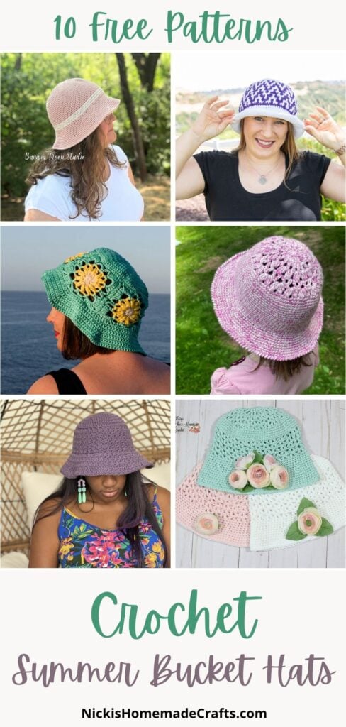 10 free crochet bucket hat for spring and summer projects
