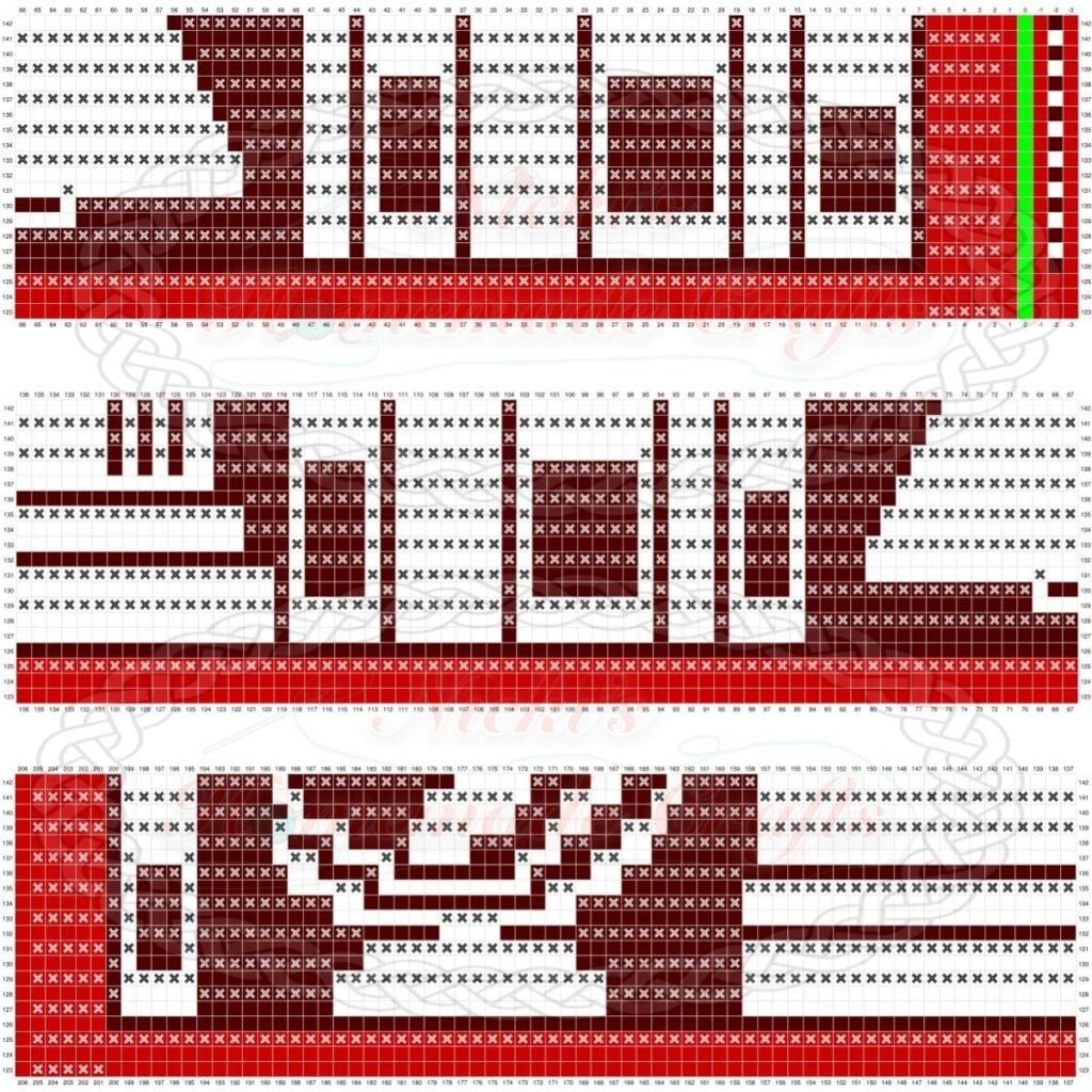 Christmas Bookshelf Blanket Mosaic Crochet Pattern Graph - Part 7