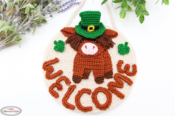 St. Patrick's Day Accessories for the Crochet Highland Cow Welcome Sign Pattern