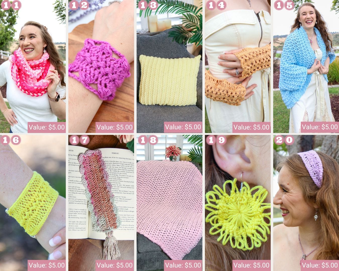 Hairpin Lace Crochet Pattens 11-20