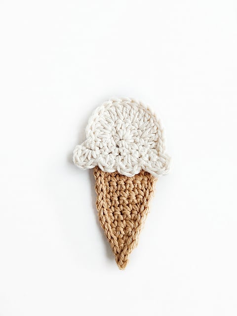 Free Ice Cream Cone Applique Crochet Pattern