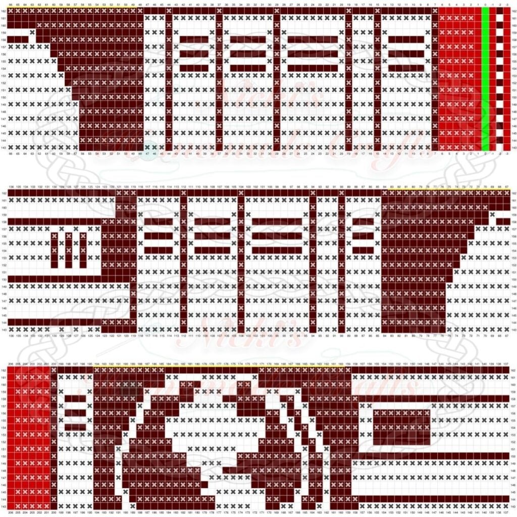 Christmas Bookshelf Blanket Mosaic Crochet Pattern Graph - Part 8