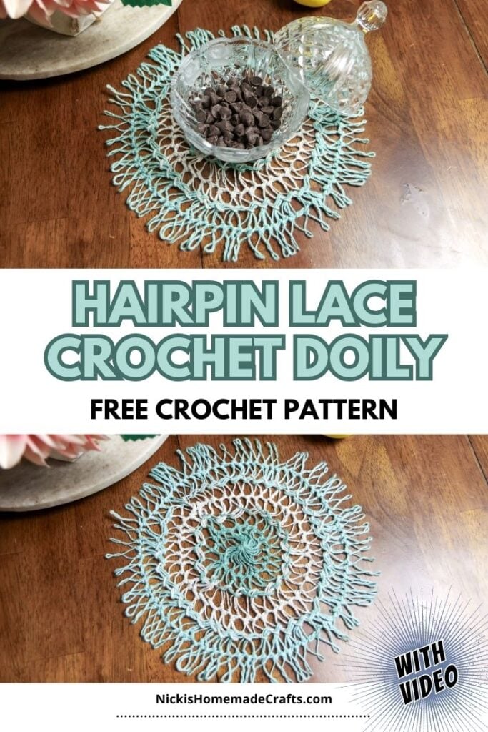 Hairpin Lace Crochet Circular Doily