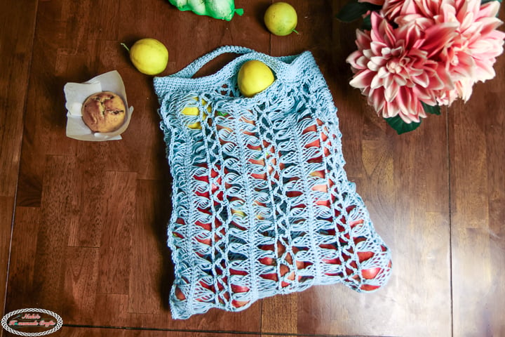 Hairpin Lace Crochet Market Bag