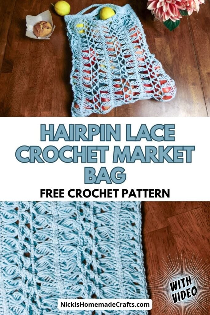 Hairpin Lace Crochet Market Bag