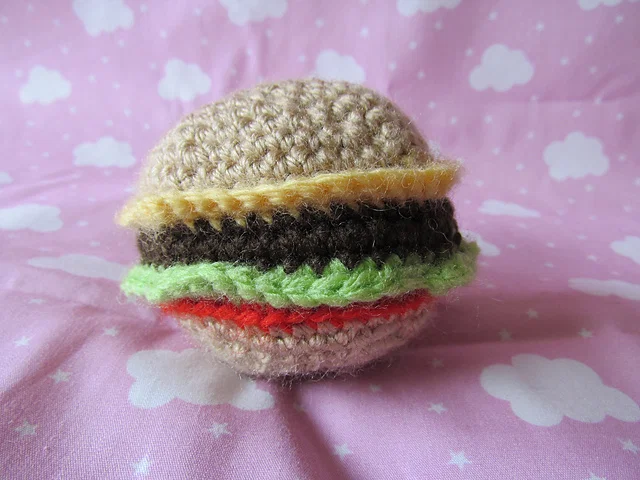 Hamburger Hacky Sack Free Crochet Pattern