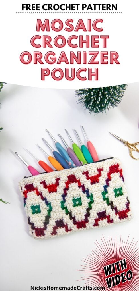 Mosaic Crochet Zipper Pouch