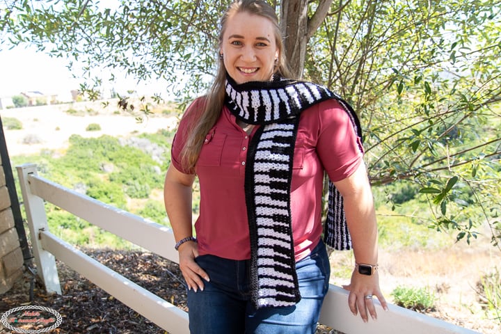 Mosaic Crochet Piano Scarf