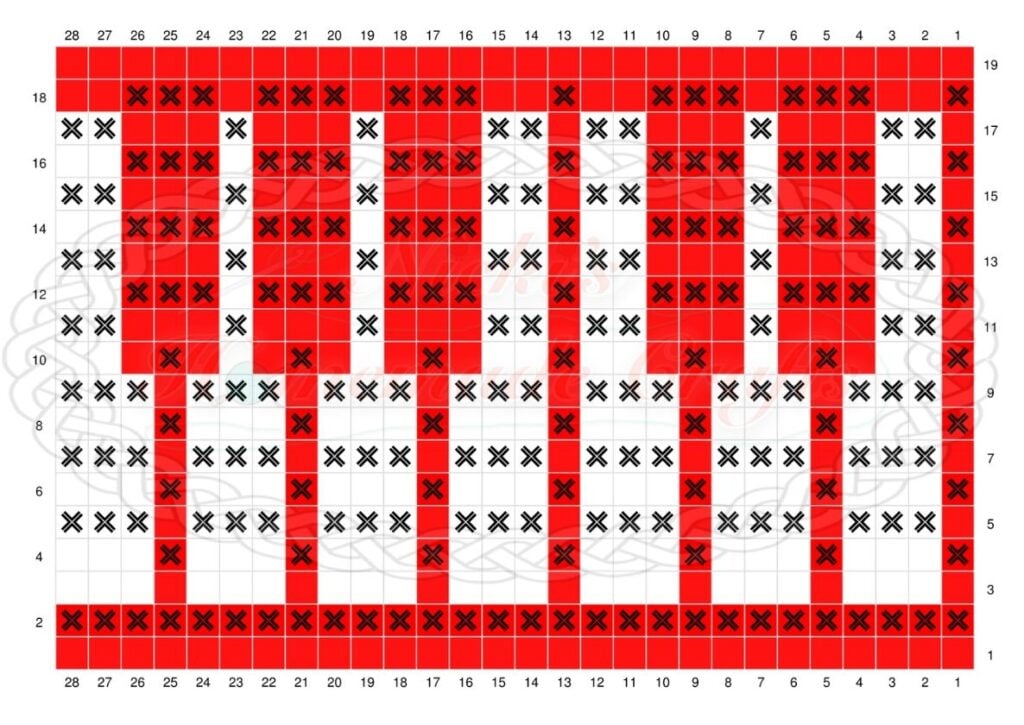 Mosaic Crochet Piano Scarf Graph