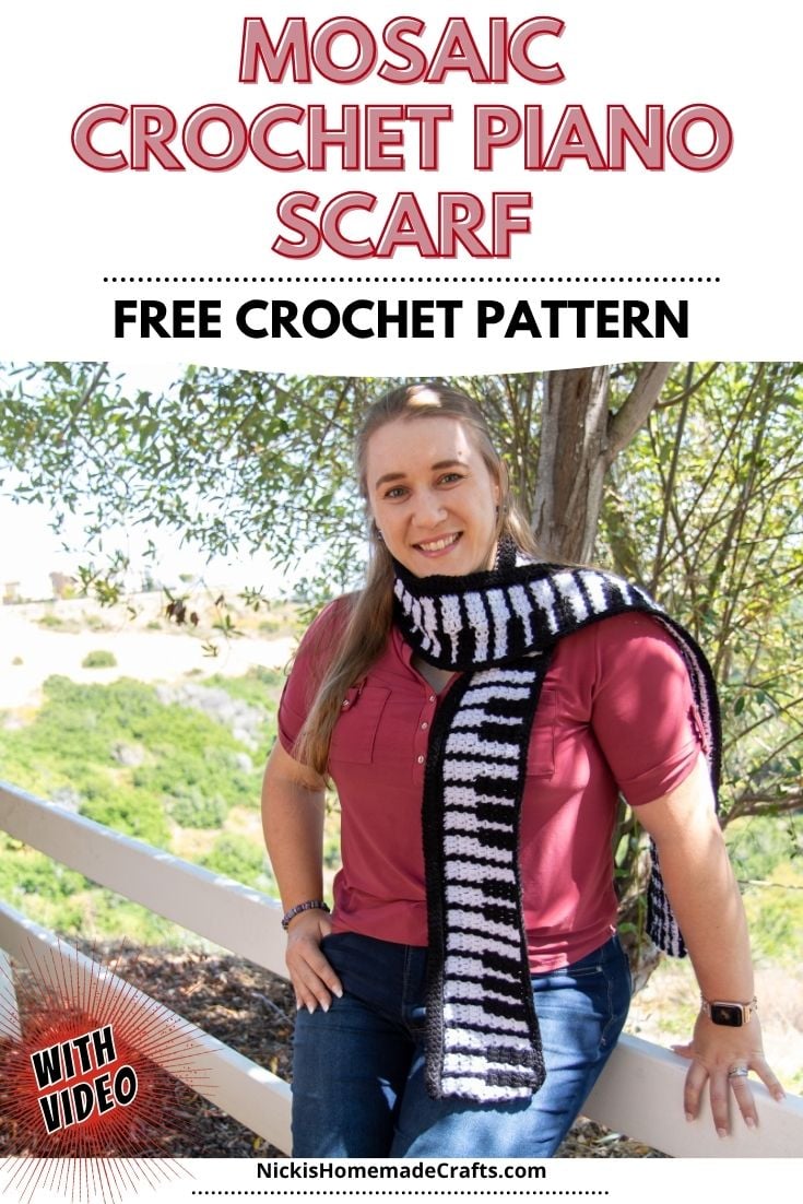 Mosaic Crochet Piano Scarf