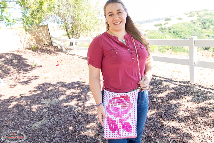 Mosaic Crochet Rose Bag