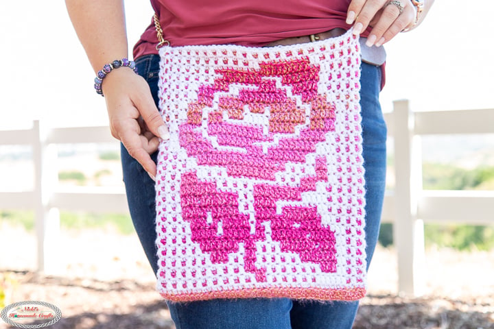 Mosaic Crochet Rose Bag