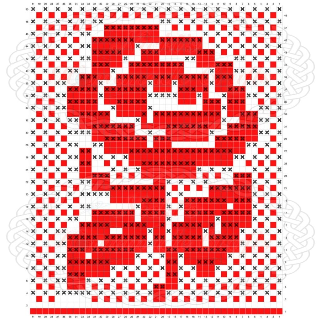 Mosaic Crochet Rose Bag Graph