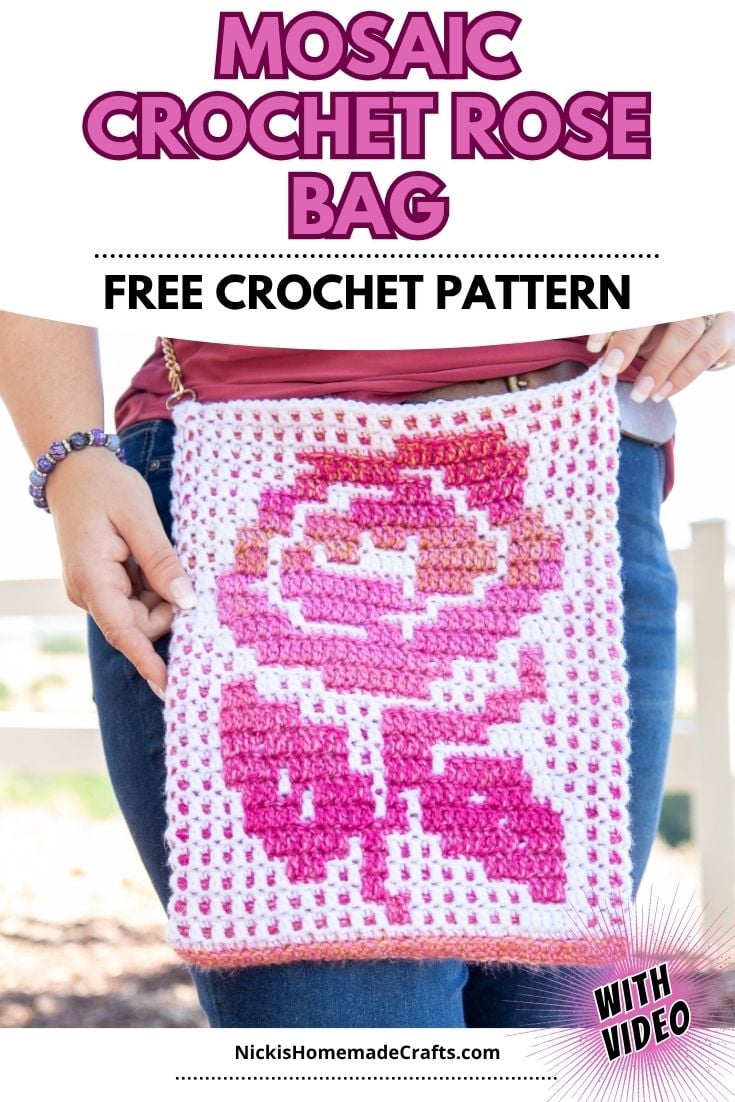 Mosaic Crochet Rose Bag