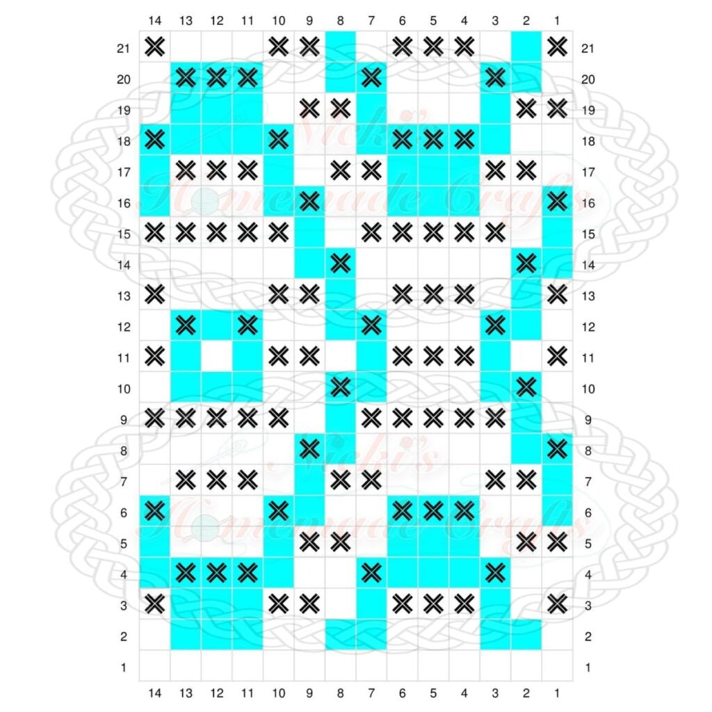 Mosaic Crochet Zipper Pouch Graph
