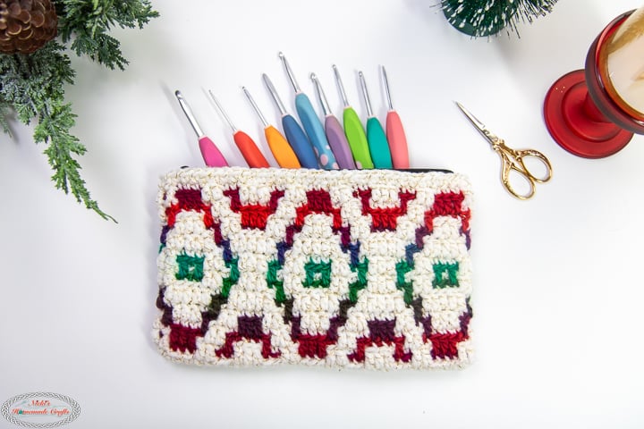 Mosaic Crochet Zipper Pouch