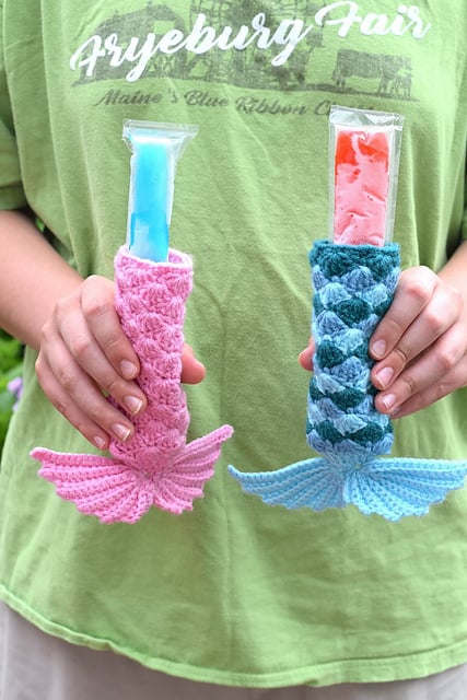 Free Fishtail Ice Pop Holders Crochet Pattern