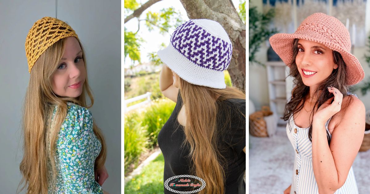 10 Free Summer Sun Hat Crochet Patterns For Adults - Nicki's Homemade ...
