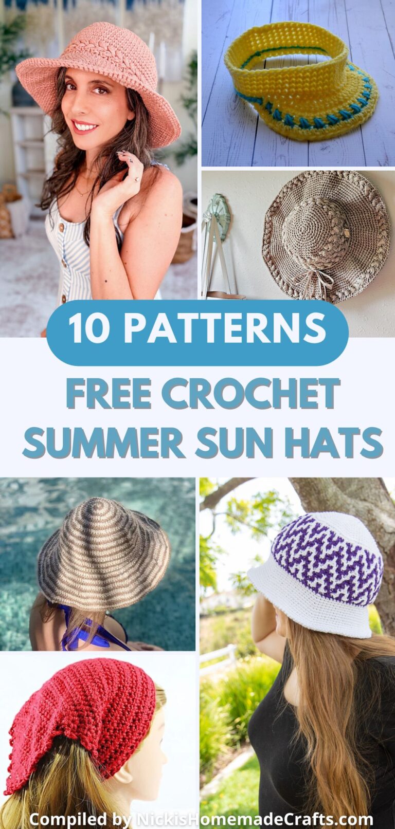10 Free Summer Sun Hat Crochet Patterns For Adults - Nicki's Homemade ...