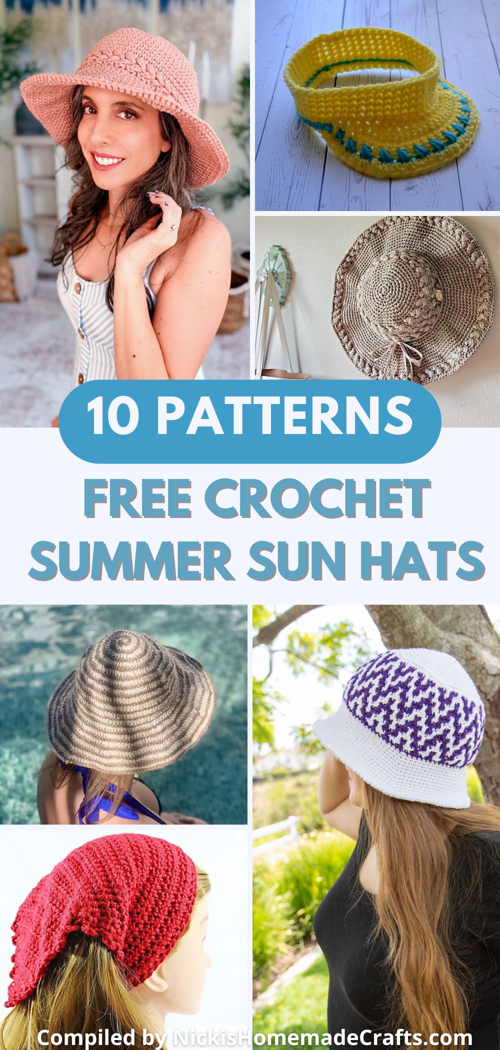 10 Free Summer Sun Hat Crochet Patterns For Adults - Nicki's Homemade ...