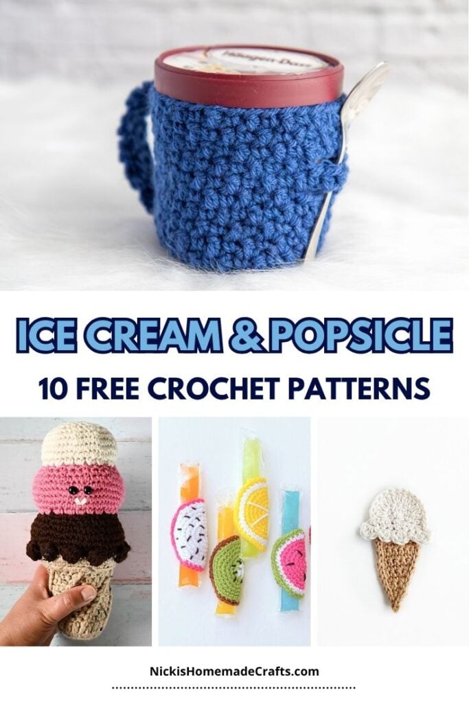 10 Free Crochet Ice Cream & Popsicle Patterns. Easy and practical gifts for summer