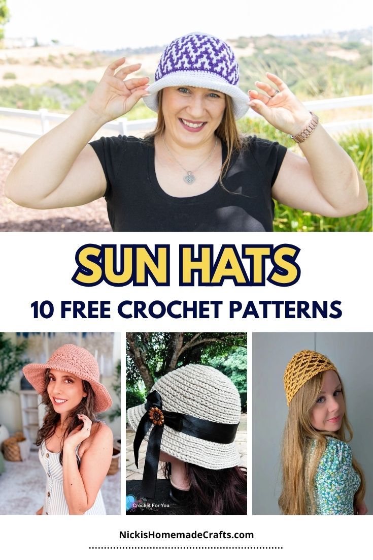 10 Free Summer Sun Hat Crochet Patterns For Adults - Nicki's Homemade ...