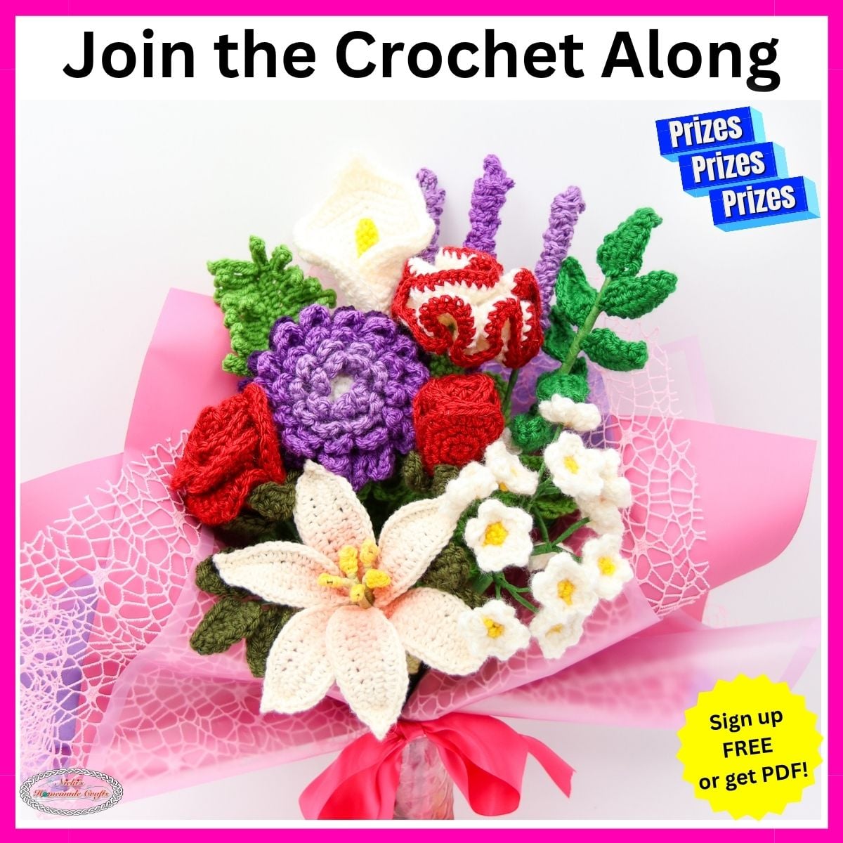 Free 10-in-1 Flower Bouquet Crochet Pattern LIVE CAL + Prizes - Nicki's