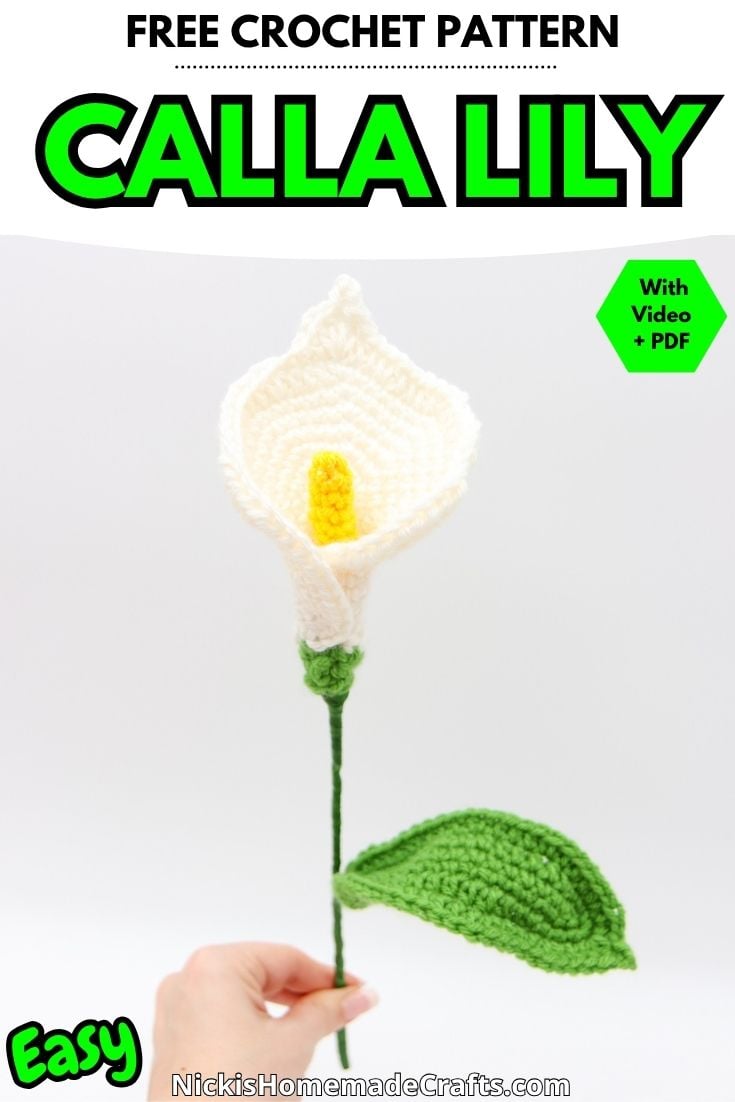 Calla Lily Crochet Pattern - Standard Pin