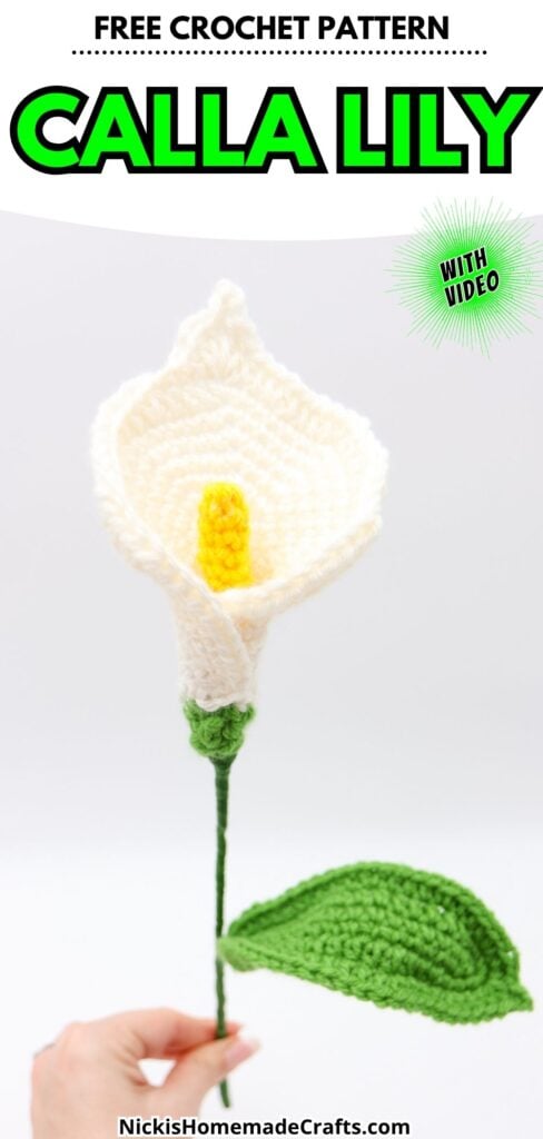 Calla Lily Crochet Pattern- long pin