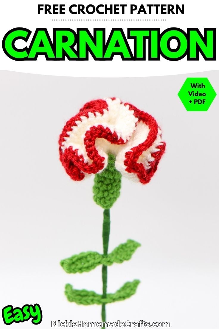 Carnation Crochet Pattern - Standard Pin