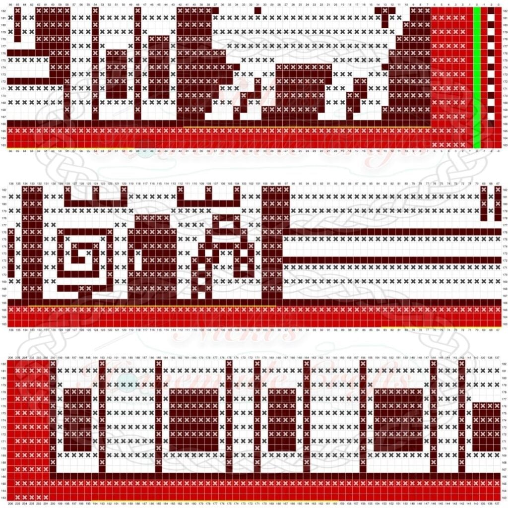 Christmas Bookshelf Blanket Mosaic Crochet Pattern Graph - Part 9
