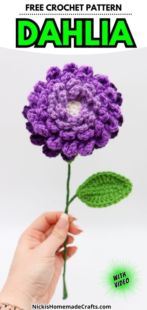 Dahlia Crochet Pattern- long pin