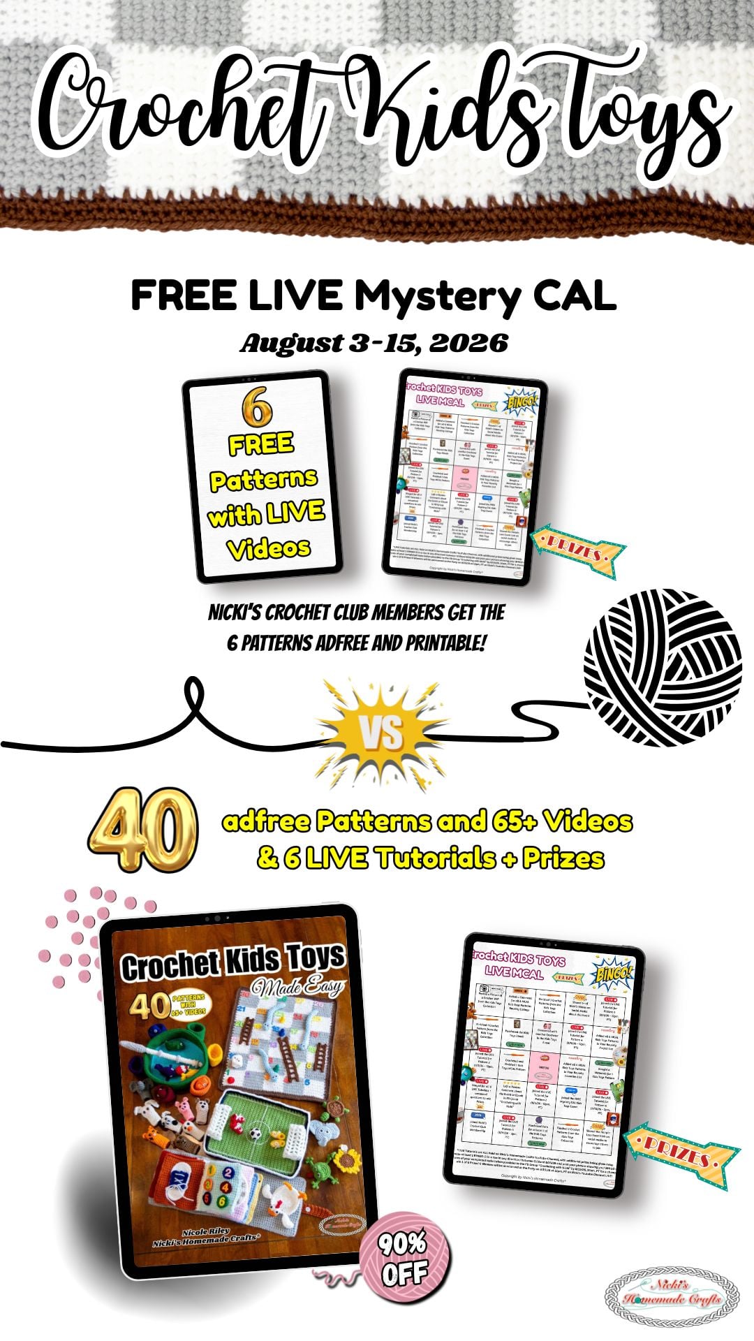 Free LIVE Mystery CAL vs 20 Pattern Kids Toys Ebook with Prizes
