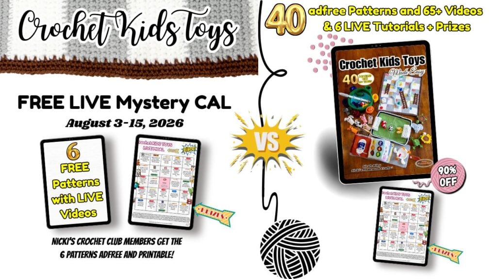 Free LIVE Mystery CAL vs 40 Pattern Kids Toys Crochet Ebook