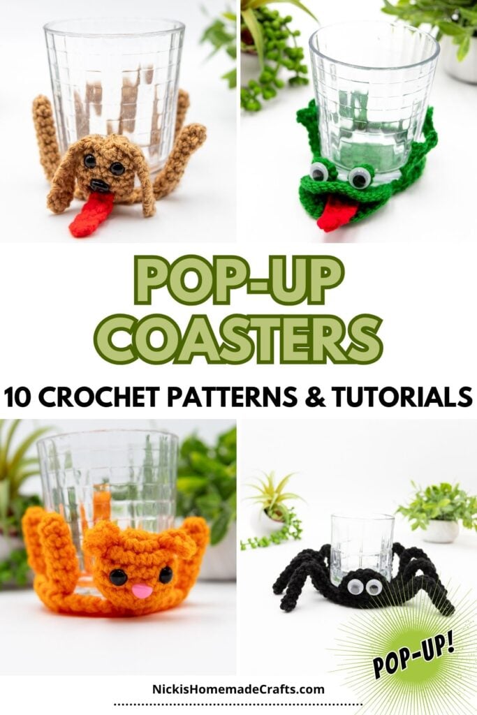 10 Funny Crochet Pop-Up Coaster Patterns & Tutorials