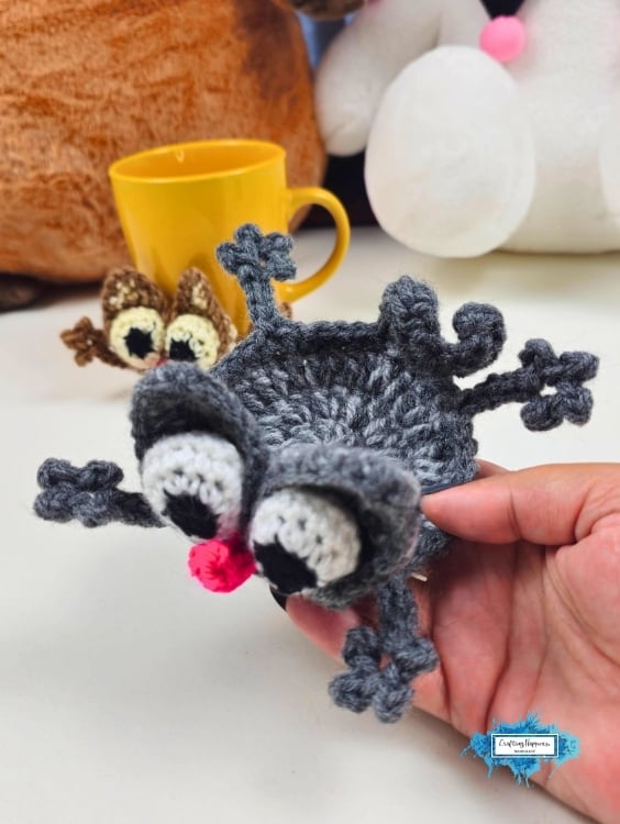 Splat Cat Mug Rug Crochet Pattern