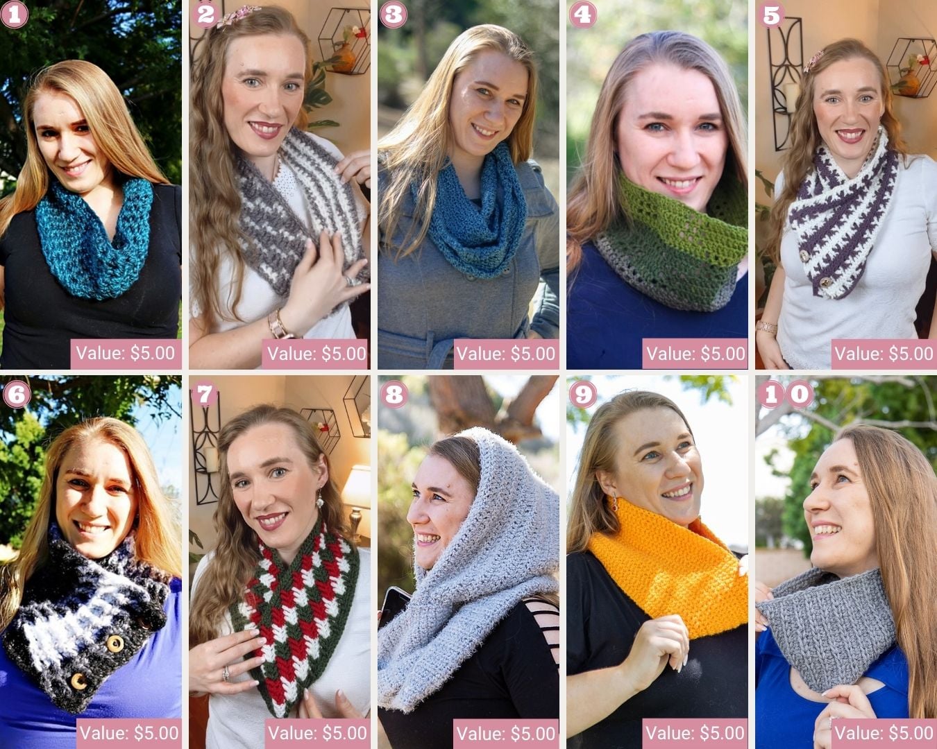 Cowl Crochet Patterns 1-10