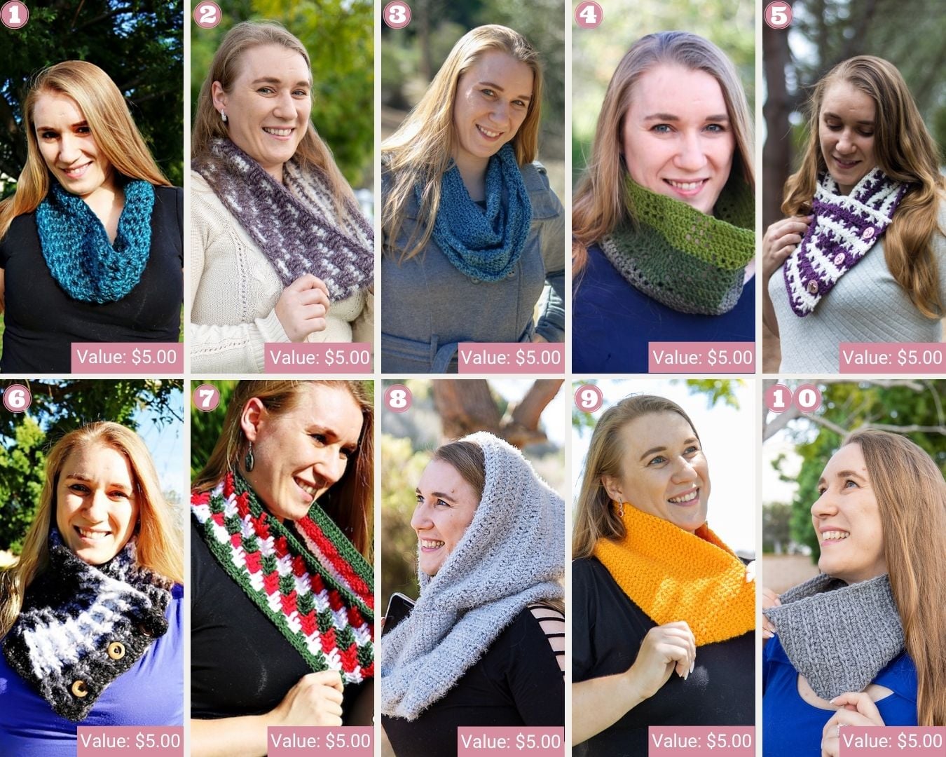 Cowl Crochet Patterns 1-10