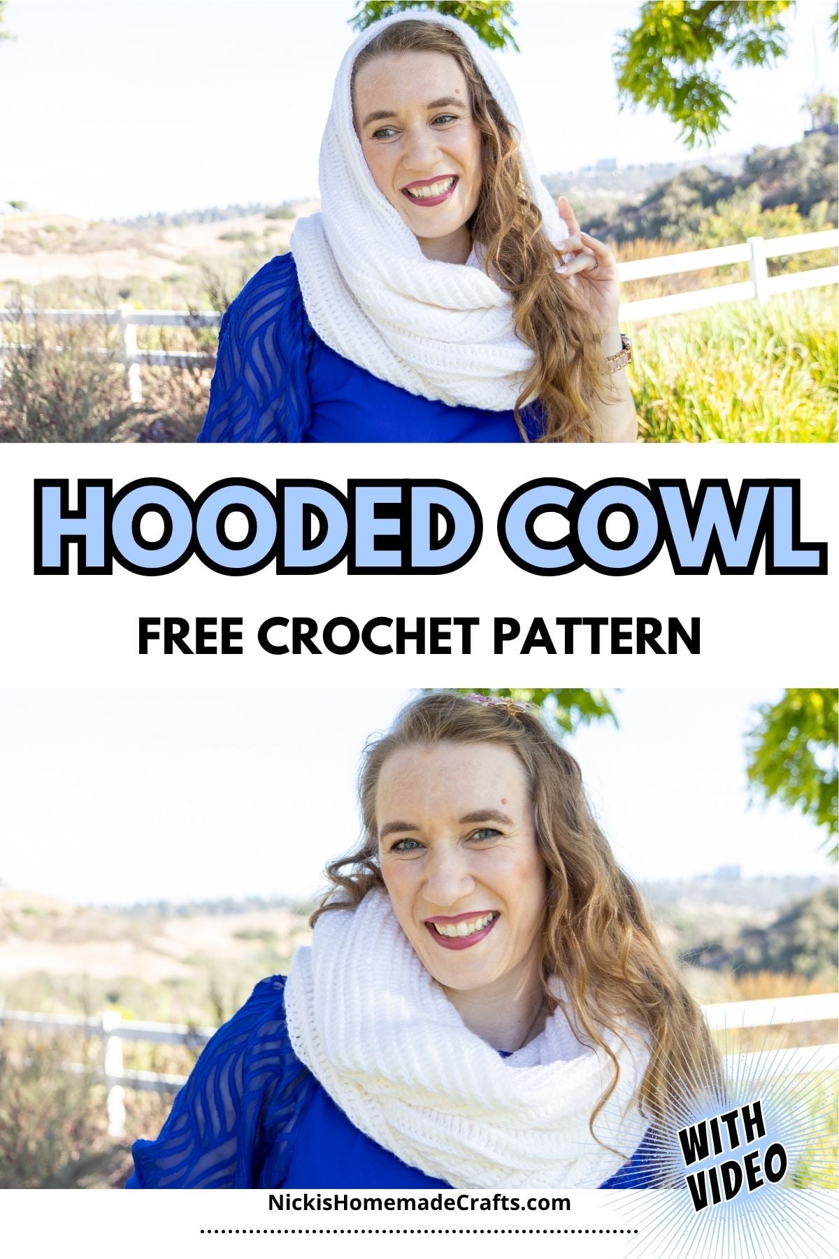Crochet Hooded Cowl - Standard Pin